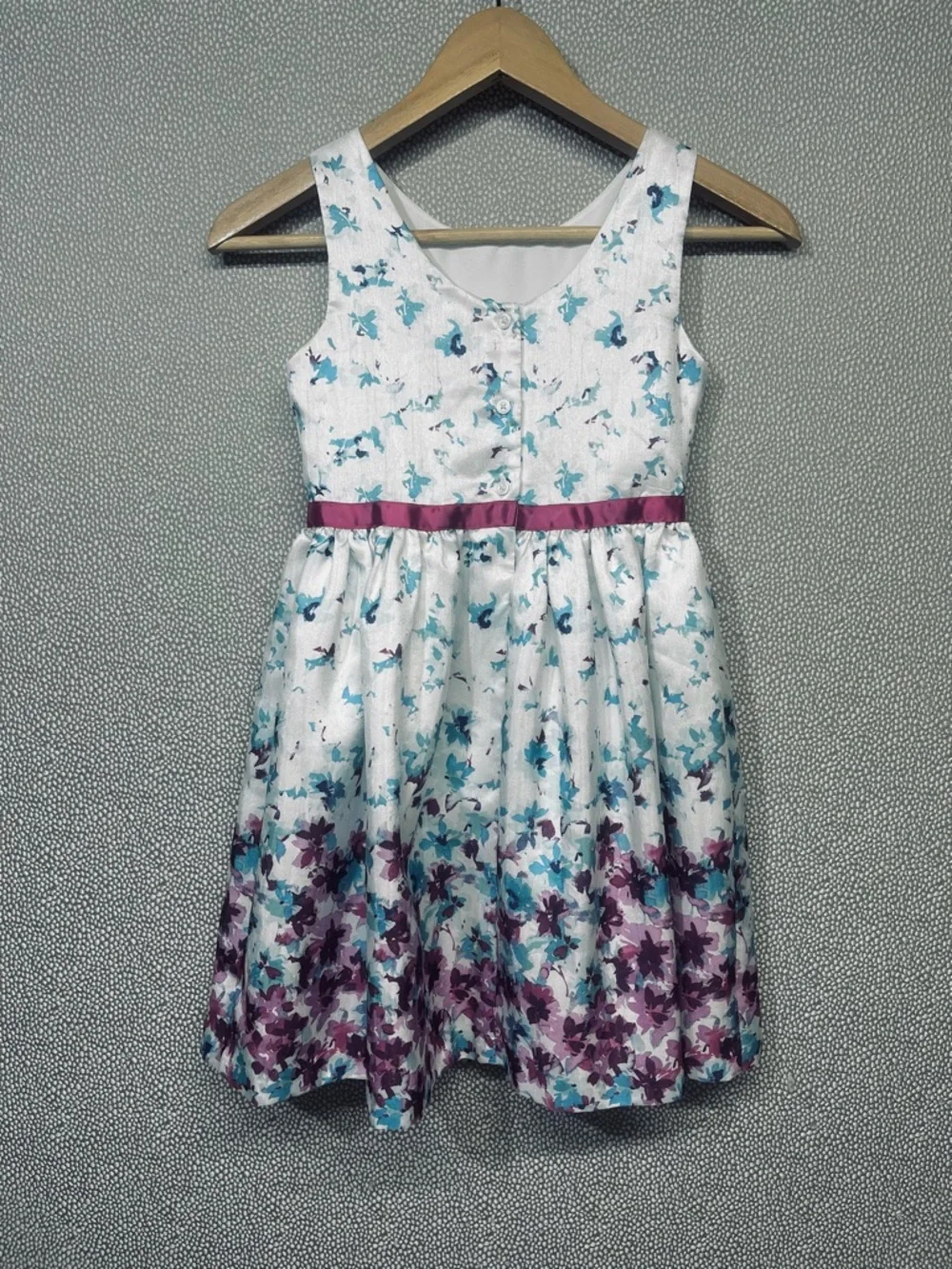 6 Little Girls Gymboree Floral Satin Dress